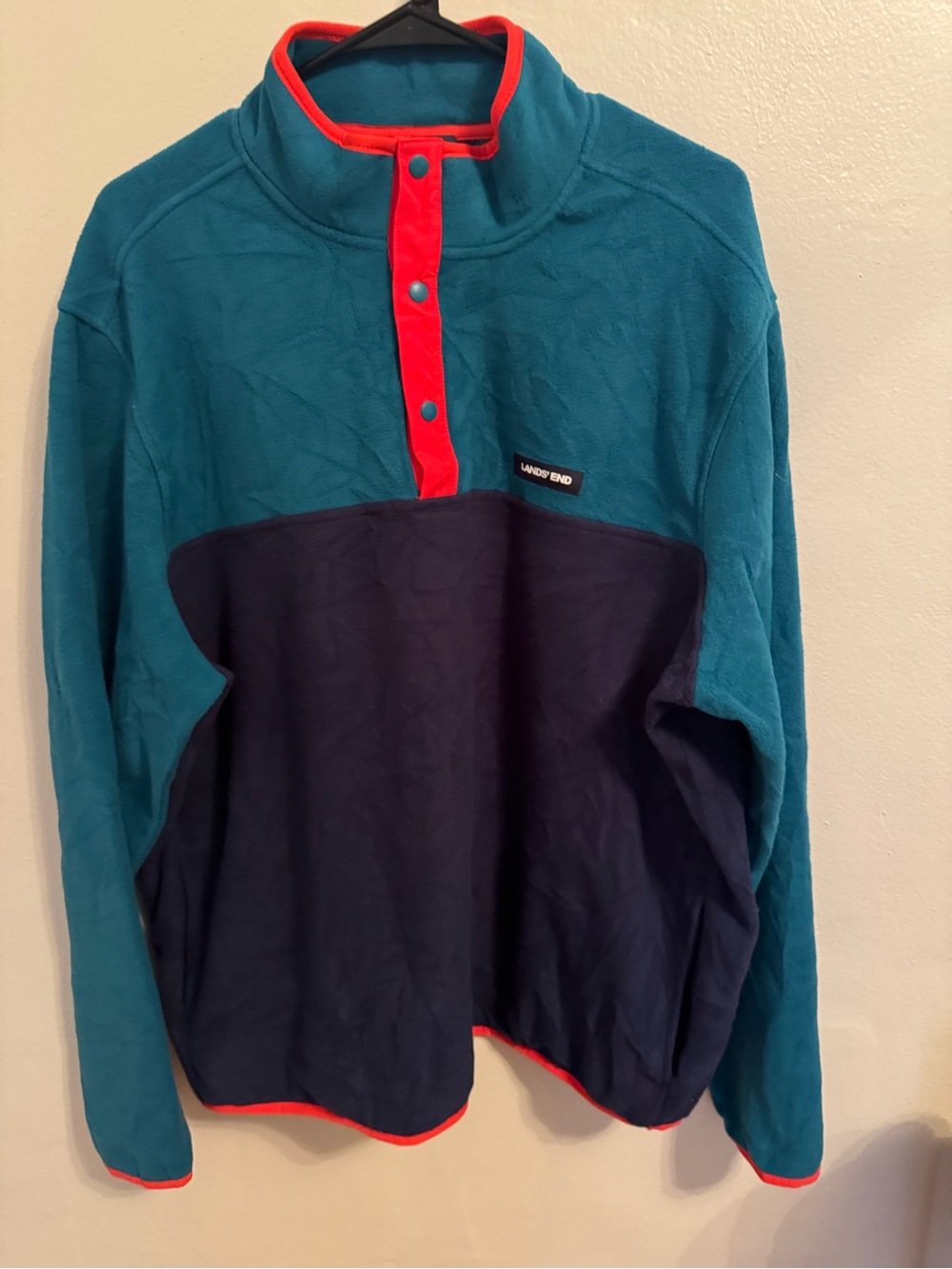 Lands' End 1/4 Button Fleece Pull Over- NWOT